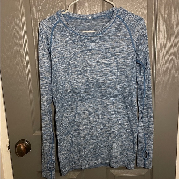 NWOT Lululemon Swiftly-Soulcycle Blue Long Sleeve Athletic Top - sz4/6 no tags - Picture 1 of 5